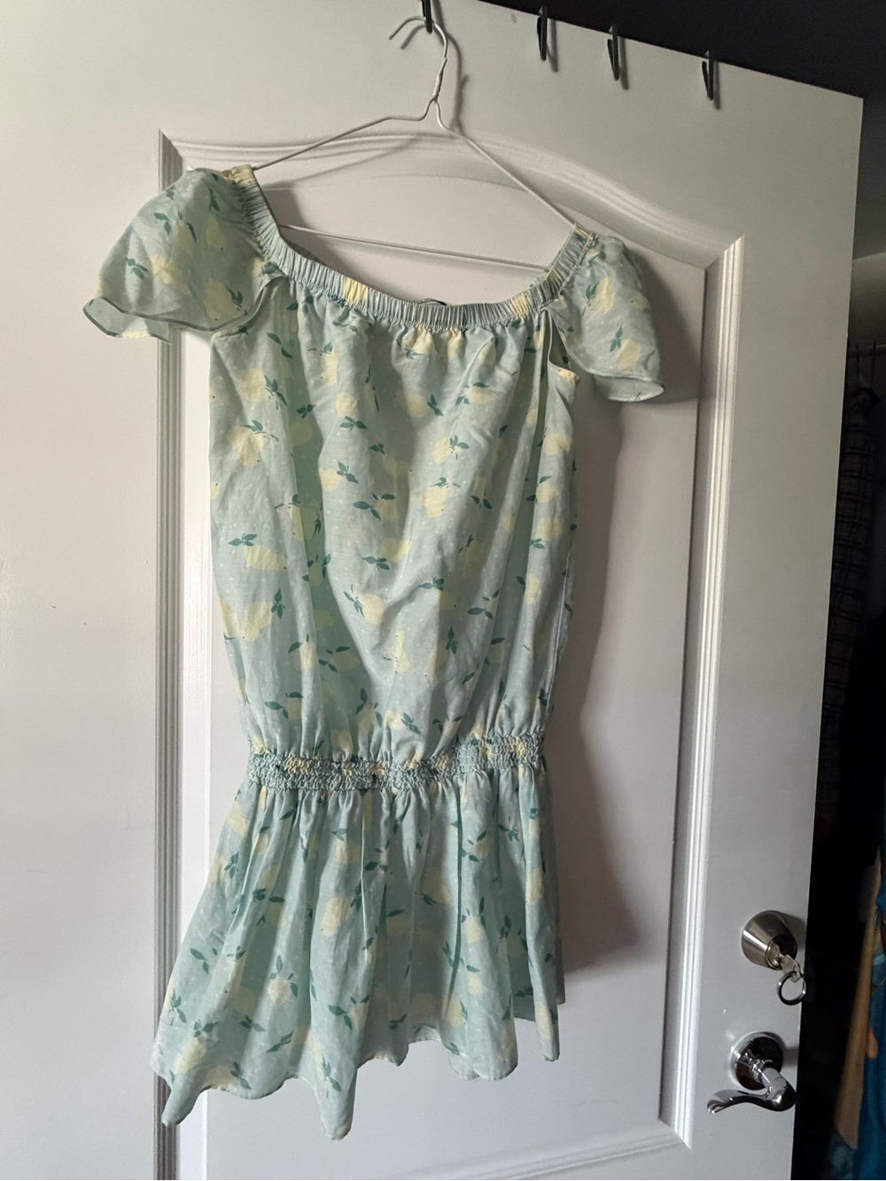 Piamita Mint Floral Off-Shoulder Dress